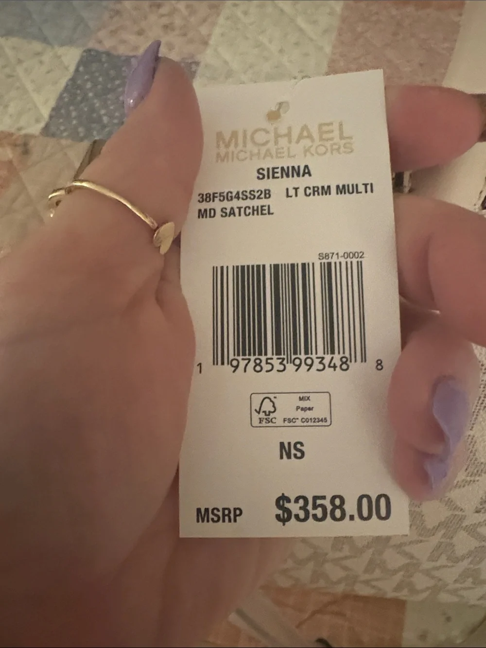 Michael Kors Iconic MK Logo Satchel in Vanilla/Blush